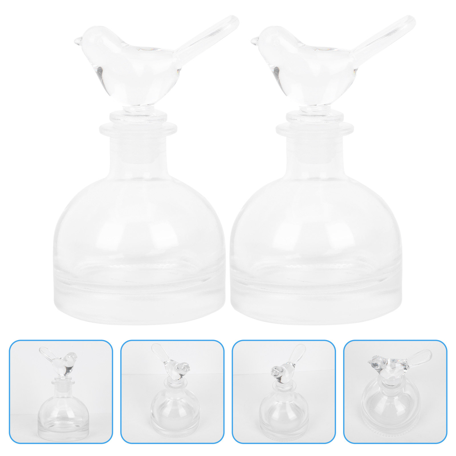 Home Fragrance Perfume - قطعتان من زجاجات العطور الزجاجية الفاخرة