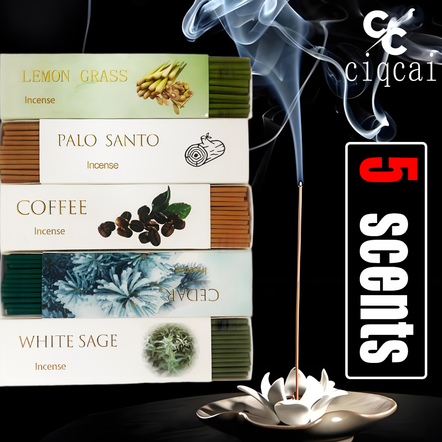 Home Fragrance Gift Box - 【5 نكهات】أعواد بخور سميكة عالية الجودة،