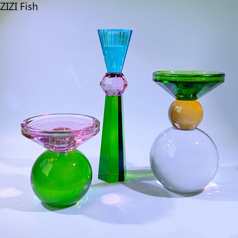 Wax Melt Burner - حوامل شموع كريستال ملونة مكتب الديكور