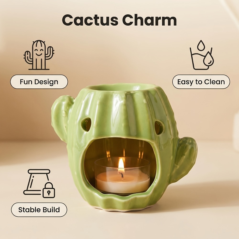 موقد زيت سيراميك على شكل صبار، - مراجعة Wax Melt Burner وسعره